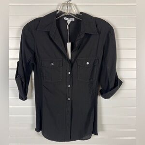 James Perse Classic Black Button Shirt